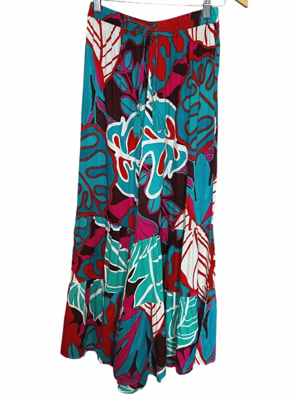 True Destinations Resort Wear Flare Pants Beach Coverup XS Floral Tropical